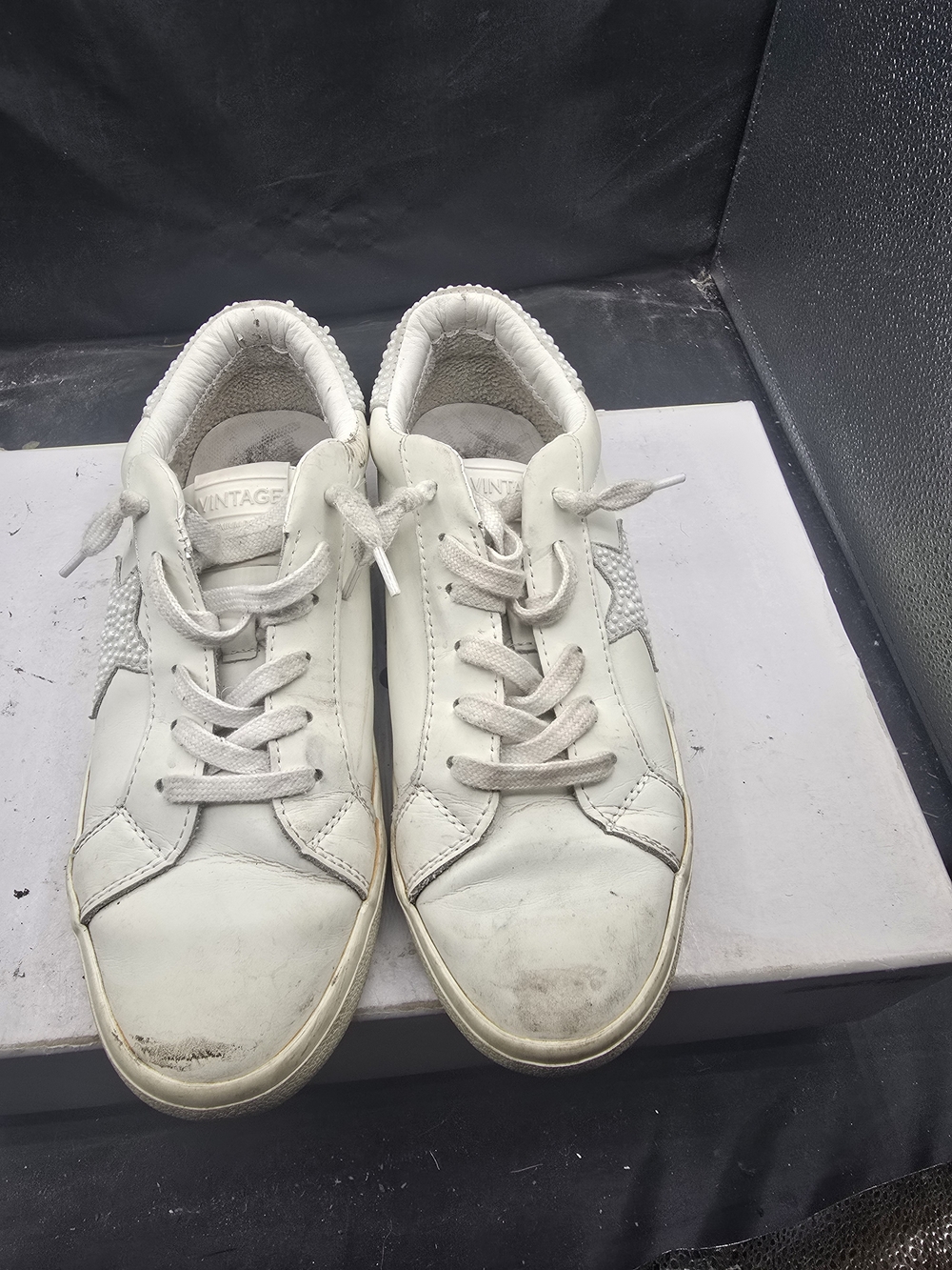 Vintage Havana White Leather Sneakers